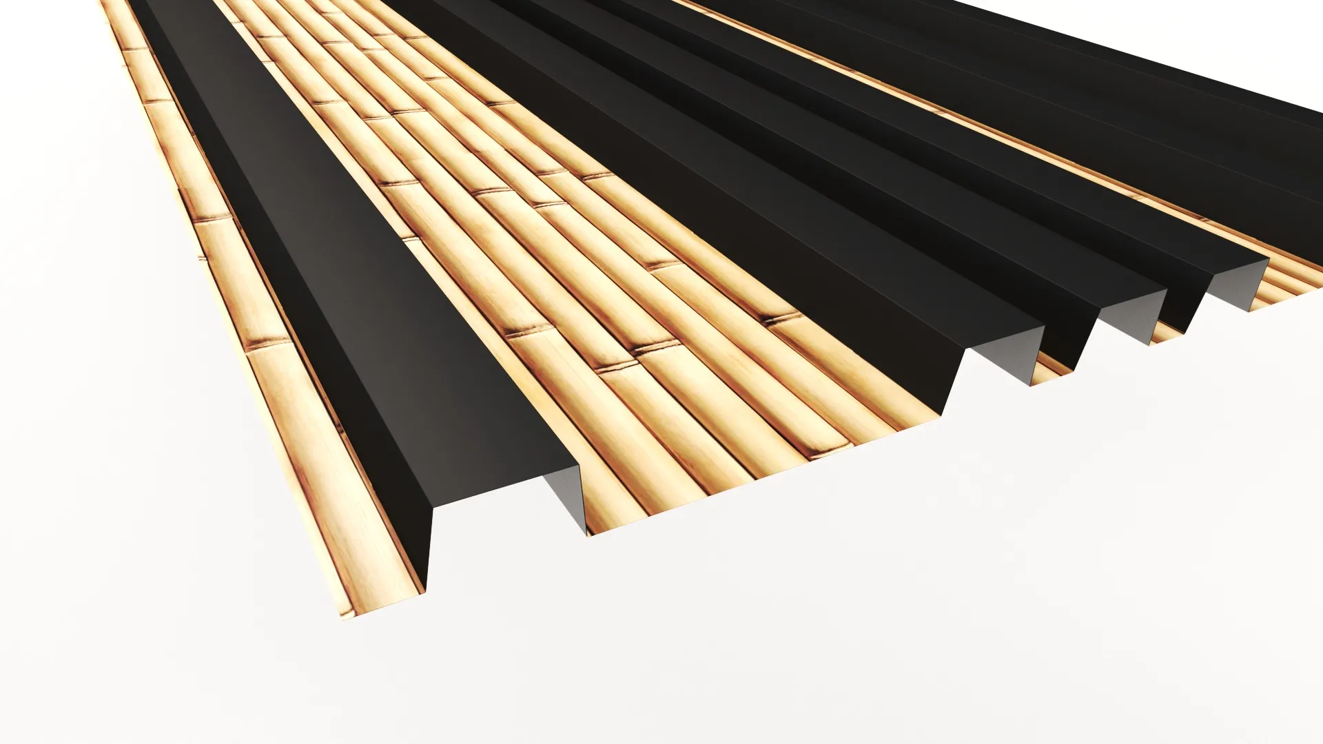 Фасадная дизайнерская панель ORMAN BAMBOO APROFIL, Имитация дерева, камня: Bamboo (ORM-ПАТТЕРН-Bamboo-0.5-15)