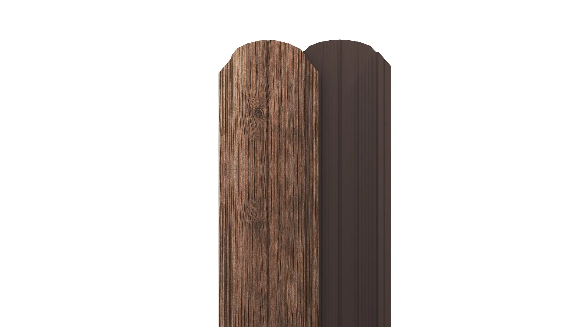 Штакетник Полукруглый APROFIL, 105мм, Имитация дерева, камня: Maroon (ШП-ПАТТЕРН-Maroon-0.45-15)