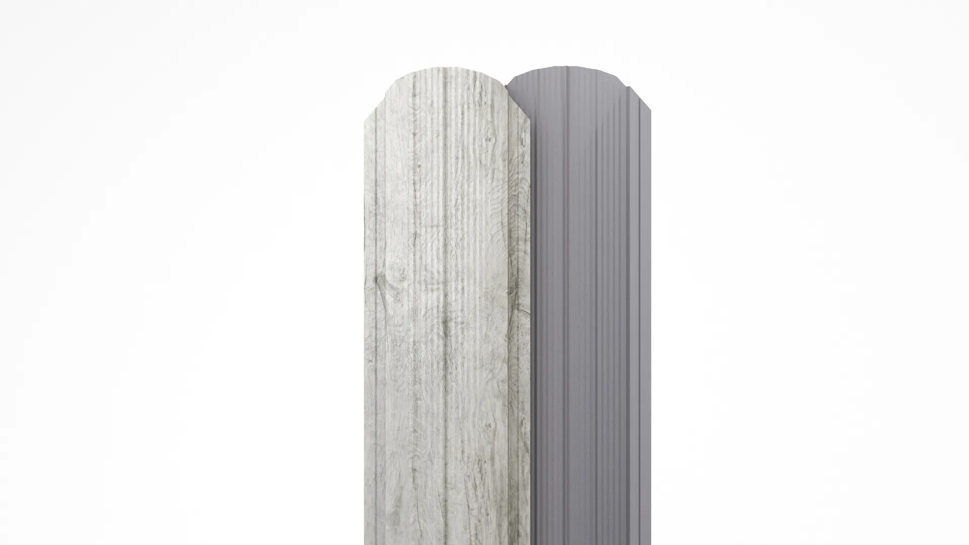 Штакетник Полукруглый APROFIL, 105мм, Имитация дерева, камня: Gray Wood (ШП-ПАТТЕРН-Gray-Wood-0.45-15)