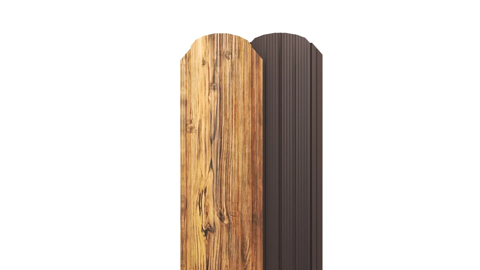 Штакетник Полукруглый APROFIL, 105мм, Имитация дерева, камня: Multi-Gloss Palisandr (ШП-ПАТТЕРН-Multi-Gloss-Palisandr-0.45-15)